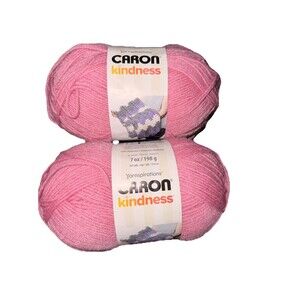 Lot of 2 Caron Kindness Yarn Taffy Pink - 7oz/345yds Each -